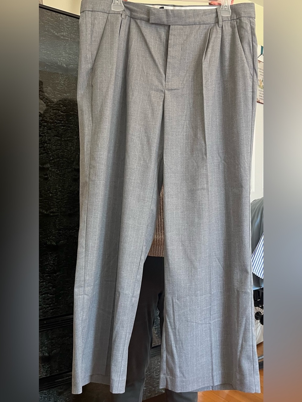 H&M Women’s Light Gray Pinstripe Trousers